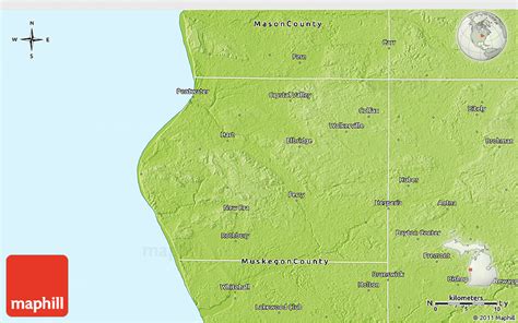 Physical 3D Map of Oceana County