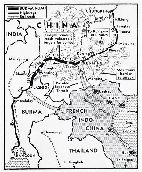 Map Of Burma Road by Bettmann