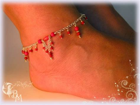 Coral Beaded Anklet | Beaded anklets, Anklet, Ankle bracelets