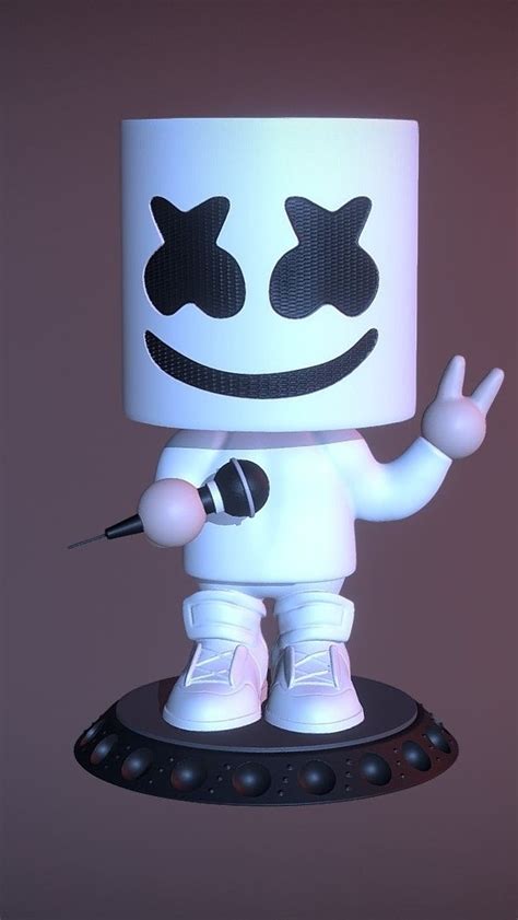 Marshmello Live, Cartoon Work, mic, music, art work, animated, dj remix ...