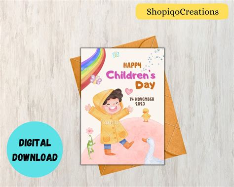 Printable Children's Day Card, Happy Children's Day Card, Cute Children's Day Card, Printable ...