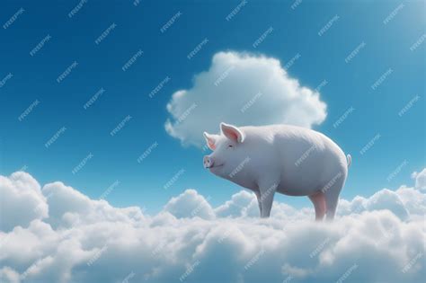 Premium AI Image | Pig in the clouds wallpapers and images