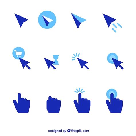 Free Vector | Blue cursor set