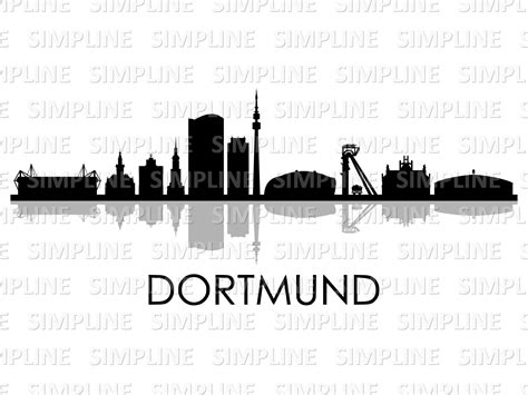 DORTMUND CITY Skyline City Silhouette Graphic by simpline · Creative ...