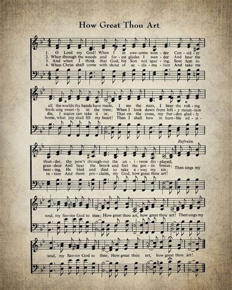 How Great Thou Art Hymn Lyrics Sheet Music Art Hymn Art