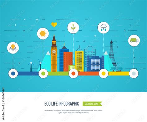 Green eco city infographic. Ecology concept, Stock Vector | Adobe Stock