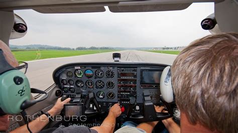 Cockpit Cessna 172 Skyhawk - Augsburg to Rothenburg - YouTube