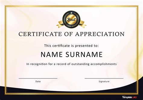 26 Free Certificate of Appreciation Templates and Letters