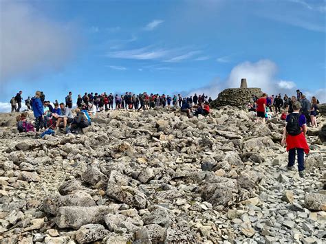 Images show queue of of hikers at the peak of Ben Nevis - Scottish News