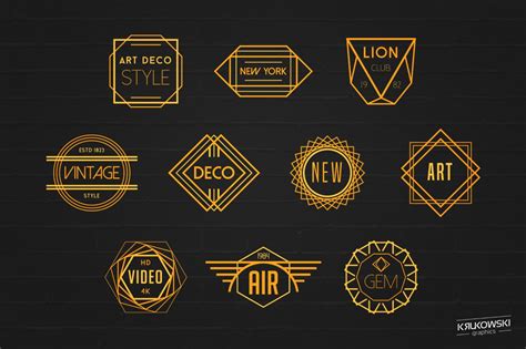 Art Deco Badges Logos | Branding & Logo Templates ~ Creative Market