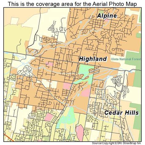 Aerial Photography Map of Highland, UT Utah