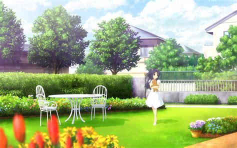 Wallpaper : anime, grass, Clannad, backyard, estate, flower, yard ...