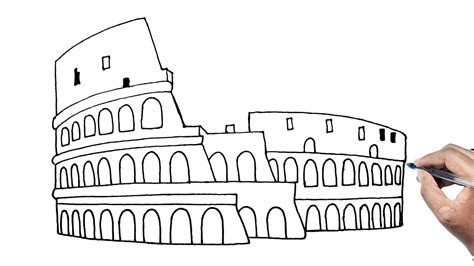 Roman Colosseum Drawing Step By Step