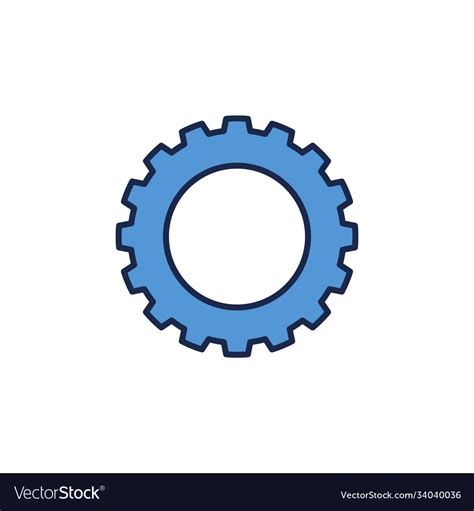 Blue gear concept icon or logo Royalty Free Vector Image