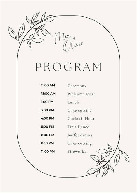 Free, Custom Printable Wedding Program Templates Canva, 53% OFF