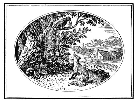 The Fox and the Crow – Old Book Illustrations