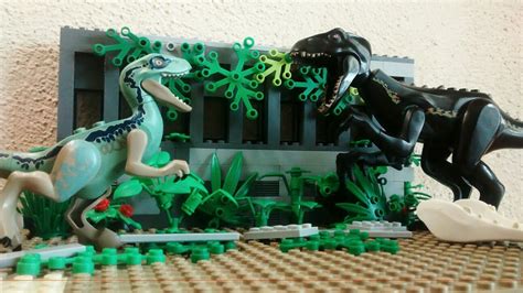 Lego Jurassic World Camp Cretaceous Scorpius Rex VS Blue | Battle in ...