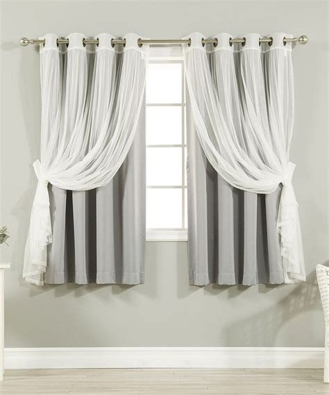 Look at this Gray Tulle Blackout Short Curtain Panel - Set of Four on #zulily today! | Short ...