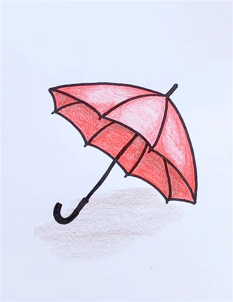 How to Draw an Umbrella For Rain Or Beach - basicdraw.com