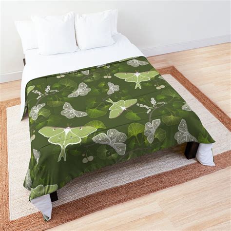 Butterflies Luna Moth Green Comforter by JaanaHalme | Green comforter ...