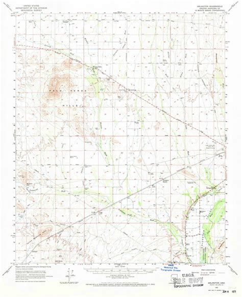 Arlington, Arizona 1962 (1971) USGS Old Topo Map Reprint 15x15 AZ Quad 314332 - OLD MAPS