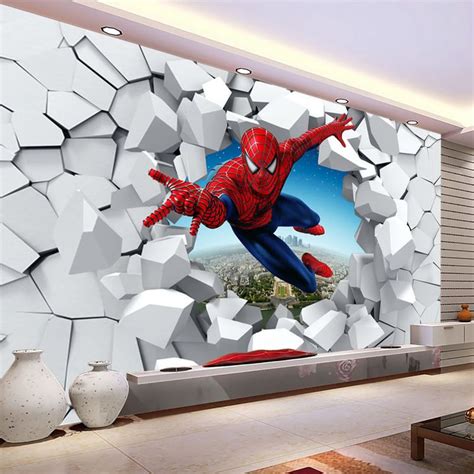 Aliexpress.com : Buy Spiderman wallpaper Custom 3D Photo wallpaper ...