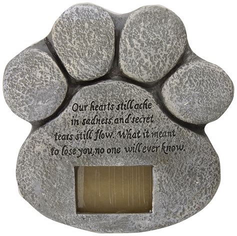 Amazon.com : Paw Print Pet Memorial Stone : Pet Personalized Stone : Pet Supplies | Pet memorial ...