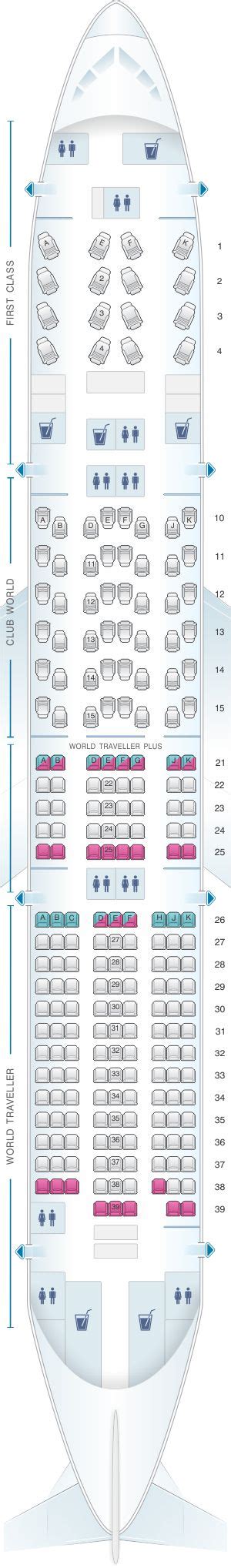 Seat Map British Airways Boeing B777 200 four class | British airways ...