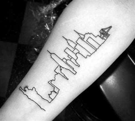 70 City Skyline Tattoo Designs For Men - Downtown Ink Ideas