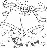 Wedding Bell Just Married Coloring Page For Kids 12902569 Vector Art At  sketch template