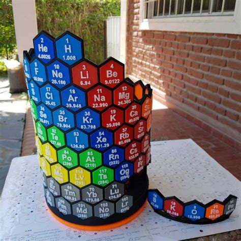 3D Printable 3D Periodic Table by Ezequiel Skorepa | Periodic table project, Diy science, Purple ...