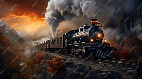 Premium AI Image | Steam engine on a railway track