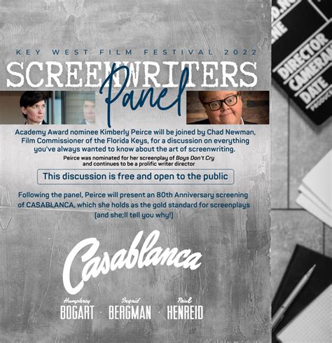 SCREENWRITERS PANEL + 80TH ANNIVERSARY OF CASABLANCA – Key West Film Fest