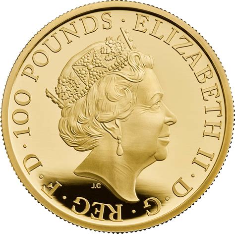 100 Pounds - Elizabeth II (White Greyhound of Richmond; Gold Proof) - United Kingdom – Numista