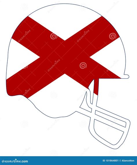 Alabama State Flag Football Helmet Stock Vector - Illustration of blue ...