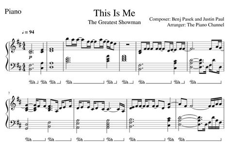 This Is Me Piano Sheet Music Free Download PDF