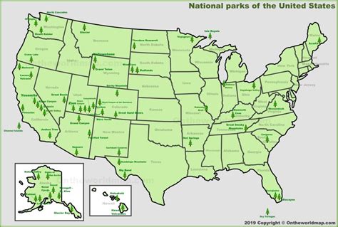 U.S. National Parks Map - Ontheworldmap.com