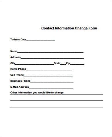 FREE 12+ Sample Contact Information Forms in MS Word | PDF