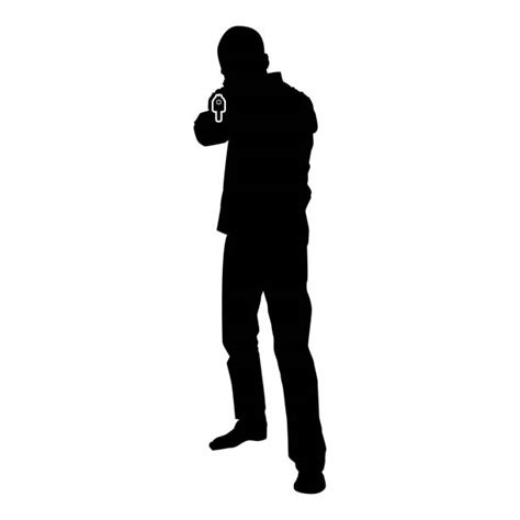 Royalty Free Silhouette Of A Man Holding Gun Clip Art, Vector Images & Illustrations - iStock