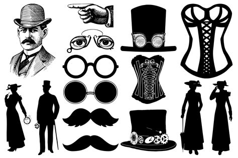 Steampunk Silhouettes AI EPS PNG By Me and Ameliè | TheHungryJPEG