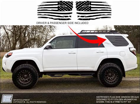 Toyota 4Runner DISTRESSED American Flag Side Window Decal - Fits 2010 ...