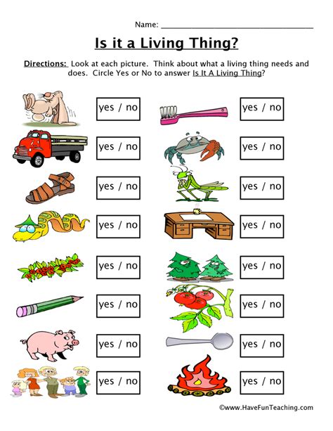 Free Living and Nonliving Things Worksheets - Have Fun Teaching