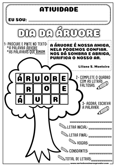 ATIVIDADE PRONTA - DIA DA ÁRVORE - A Arte de Ensinar e Aprender