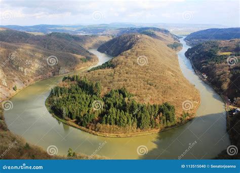 Beautiful View on the Saar River Loop in Autumn at Mettlach, Germany ...