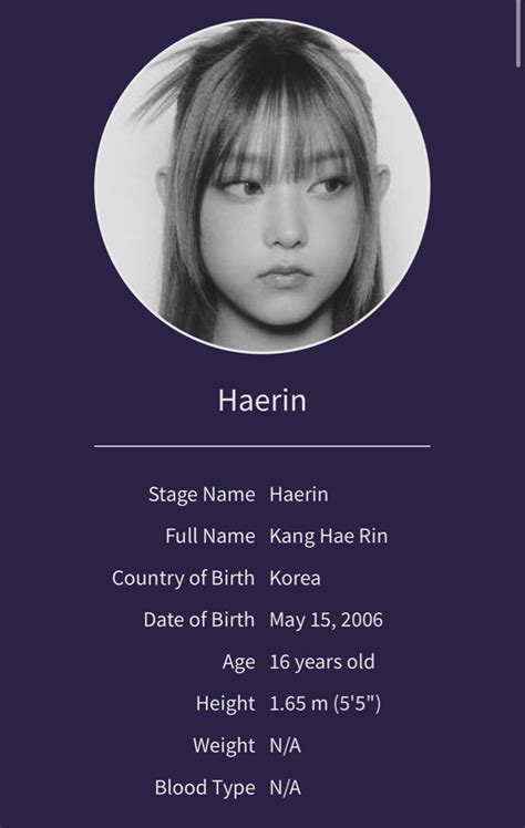 Haerin (NewJeans): Profile, Age, Birthday, Height, Weight | Hallyu Idol | Kpop profiles, How to ...