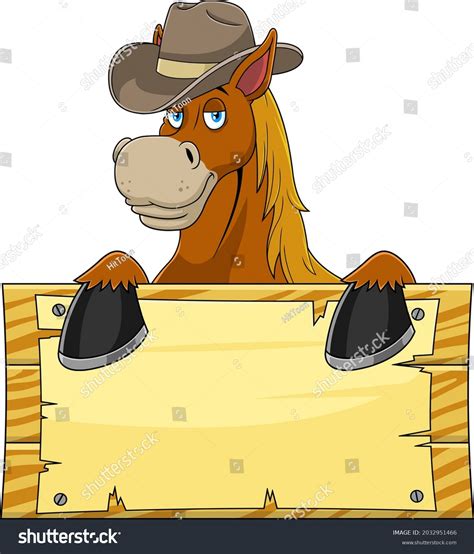 Horse Cartoon Mascot Character Cowboy Hat: เวกเตอร์สต็อก (ปลอดค่าลิขสิทธิ์) 2032951466 ...