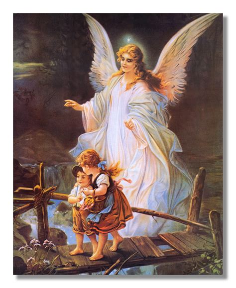 Guardian Angel Children On Bridge Religious Wall Picture | eBay