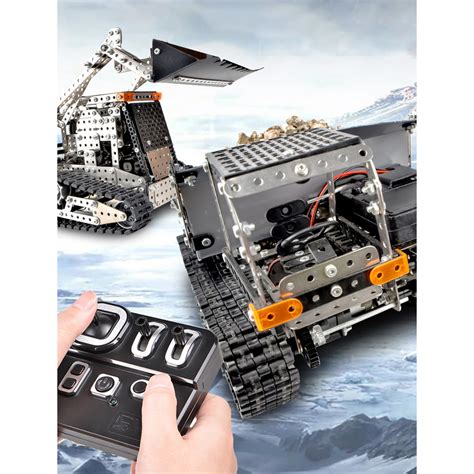 1150Pcs 9CH RC Bulldozer 3D Metal Assembly Model Kits Dozer Toy