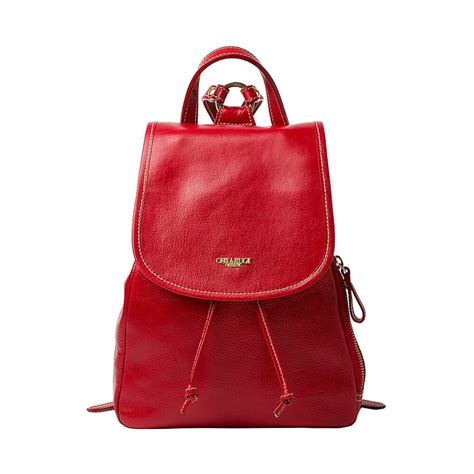 red leather backpack Chiarugi by Original Tuscany Made in Italy