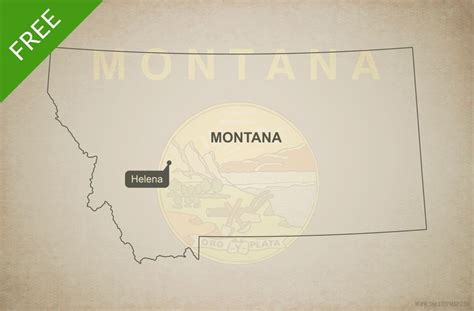 Free vector map of Montana outline | One Stop Map | Map vector, Map ...